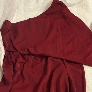 Elegant One Shoulder Red Dress